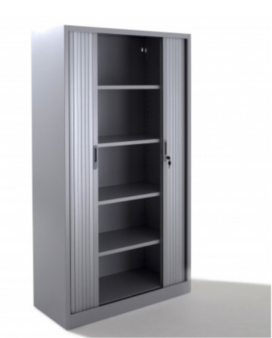 Armoire haute métallique portes rideaux 200*120*45 cm - Coloris au choix