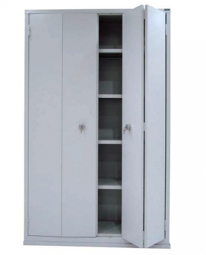 Armoire haute métallique portes pliantes 198*120*45 CM - Coloris au choix