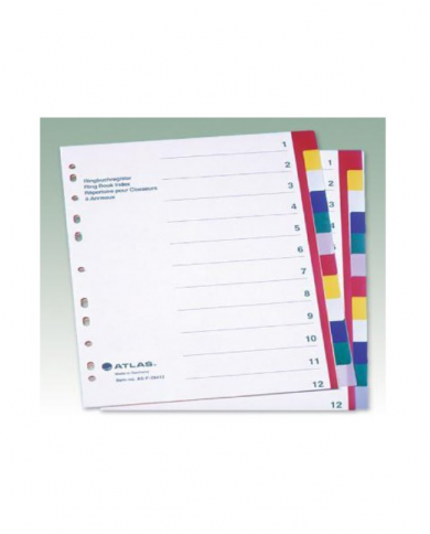 Lot de 15 jeux d'intercalaires alphabétiques couleur ATLAS A À Z format A4
