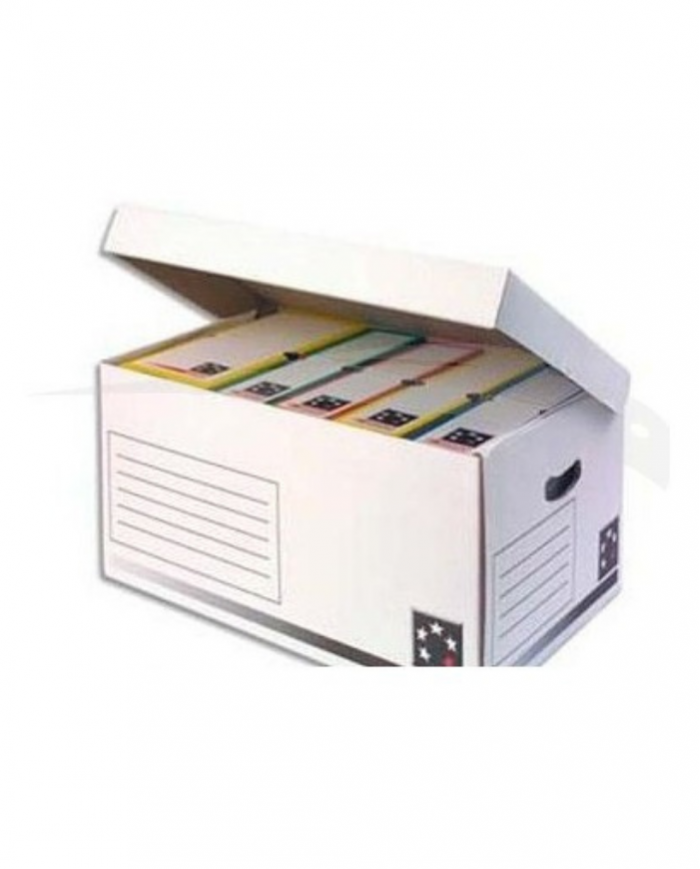 Lot de 25 conteneurs d'archives avec couvercle en carton SICLA