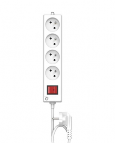 Bloc multiprises 4 prises INGELEC avec interrupteur 3 m blanc