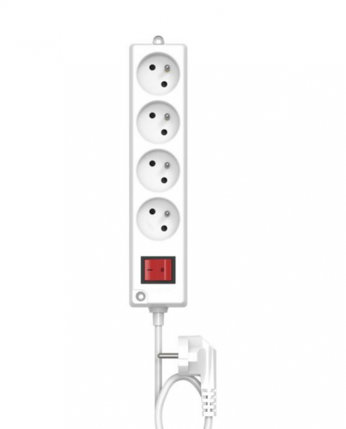 Bloc multiprises 4 prises INGELEC avec interrupteur 3 m blanc