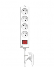 Bloc multiprises 4 prises INGELEC avec interrupteur 3 m blanc