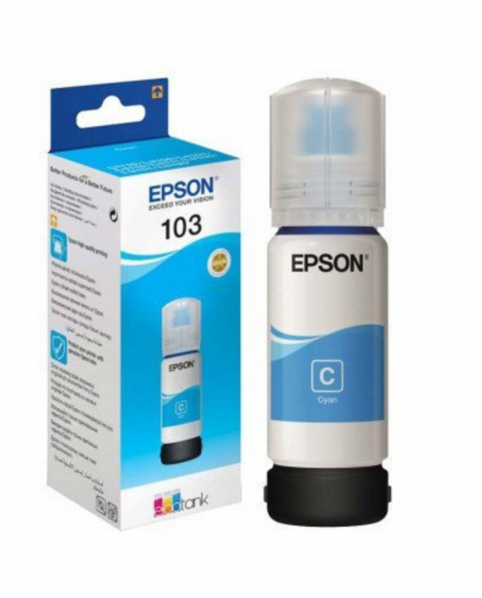 Bouteille d'encre Epson EcoTank d'origine 103 Cyan
