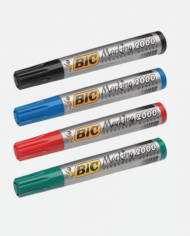 BOITE DE 4 MARQUEURS PERMANENTS BIC 2000 CONICAL COULEURS ASSORTIES