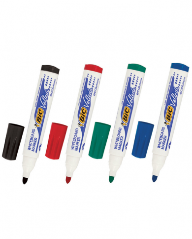 BOITE DE 12 MARQUEURS EFFAÇABLES BIC 1701 VELLEDA COLORIS AU CHOIX