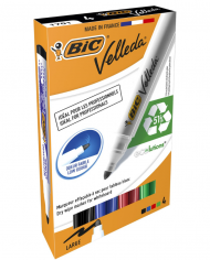 BOITE DE 12 MARQUEURS EFFAÇABLES BIC 1701 VELLEDA COLORIS AU CHOIX