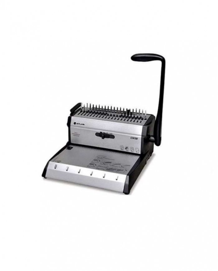 MACHINE MANUELLE DE RELIURE ET PERFORATION ATLAS 2 EN 1 POUR RELIURE PLASTIQUE/MÉTAL 450 FEUILLES