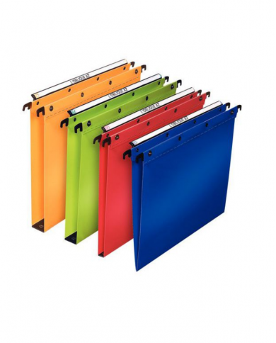 Lot de 25 dossiers suspendus en poly 5/10E 380 mm pour tiroir coloris au choix