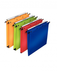 Lot de 25 dossiers suspendus en poly 5/10E 380 mm pour tiroir coloris au choix