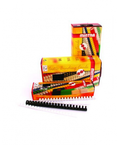 Boîte de 100 reliures plastique 12,5 mm blanc MINTRA