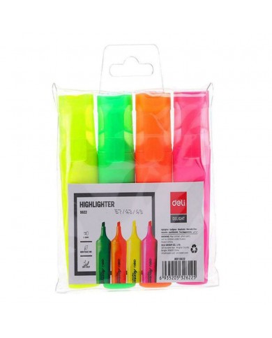 Pochette de 4 surligneurs deli Coloris assorties