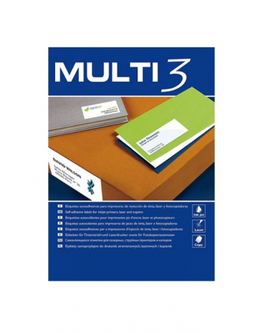 ETIQUETTES AUTOCOLLANTES MULTI3 100 FEUILLES A4 FORMAT 105X48MM