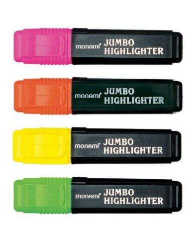 Pochette de 4 surligneurs Monami jumbo highlighter