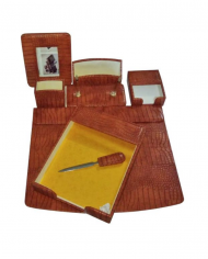 Ensemble De Bureau En Simili Cuir 8 Pièces En Marron