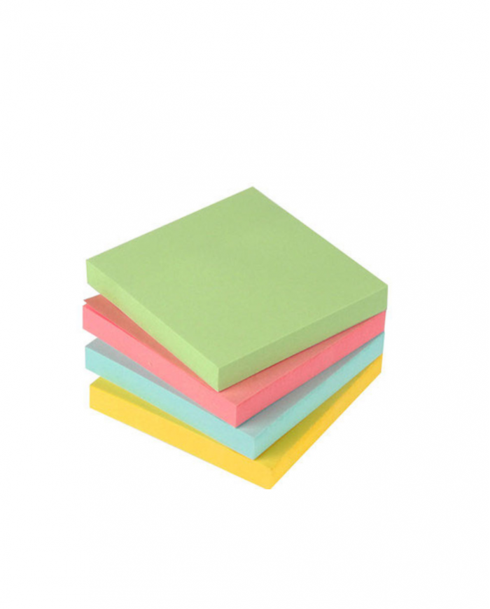 Lot de 24 notes repositionnables 76x76mm Coloris au choix