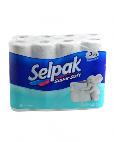 Lot de 24 Papiers toilette blancs super soft 3 plis SELPAK