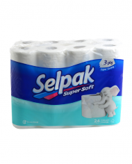 Lot de 24 Papiers toilette blancs super soft 3 plis SELPAK