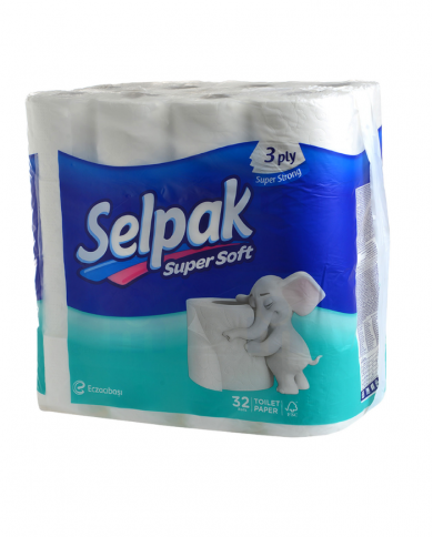 Lot de 32 Papiers toilette blancs super soft 3 plis SELPAK
