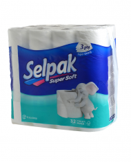 Lot de 24 Papiers toilette blancs super soft 3 plis SELPAK