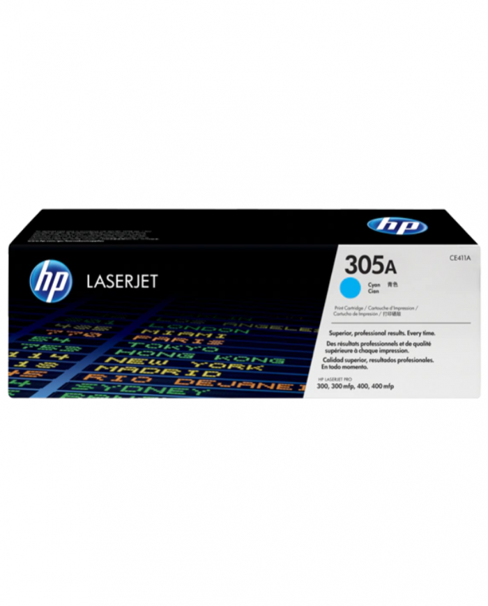 Toner HP LaserJet d'origine HP 305A Cyan CE411A