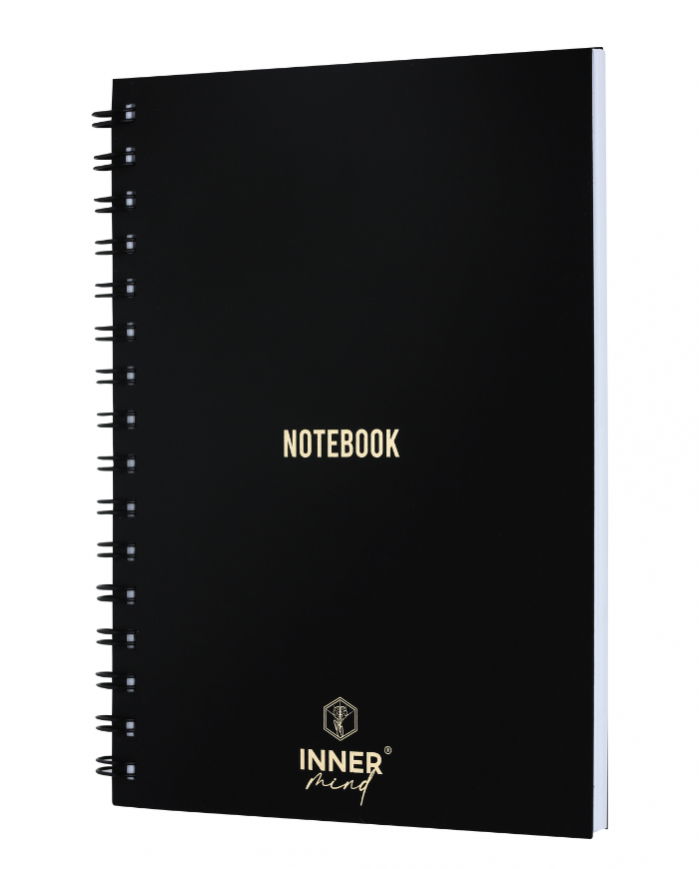 Notebook pro à spirales métalliques INNER A4 200P, papier écologique 80grs