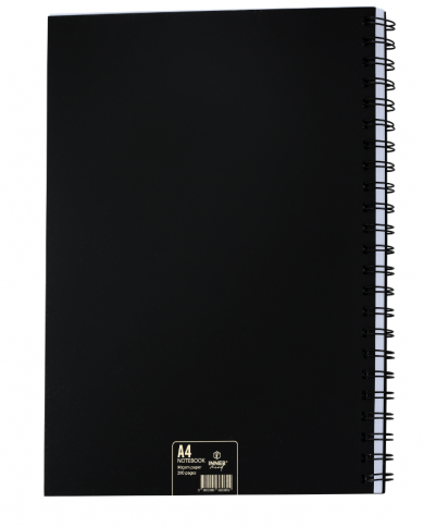 Notebook pro à spirales métalliques INNER A4 200P, papier écologique 80grs