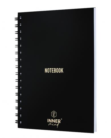 Notebook pro à spirales métalliques INNER A5 200p, papier écologique 80grs