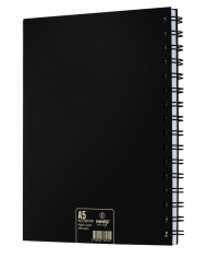 Notebook pro à spirales métalliques INNER A5 200p, papier écologique 80grs