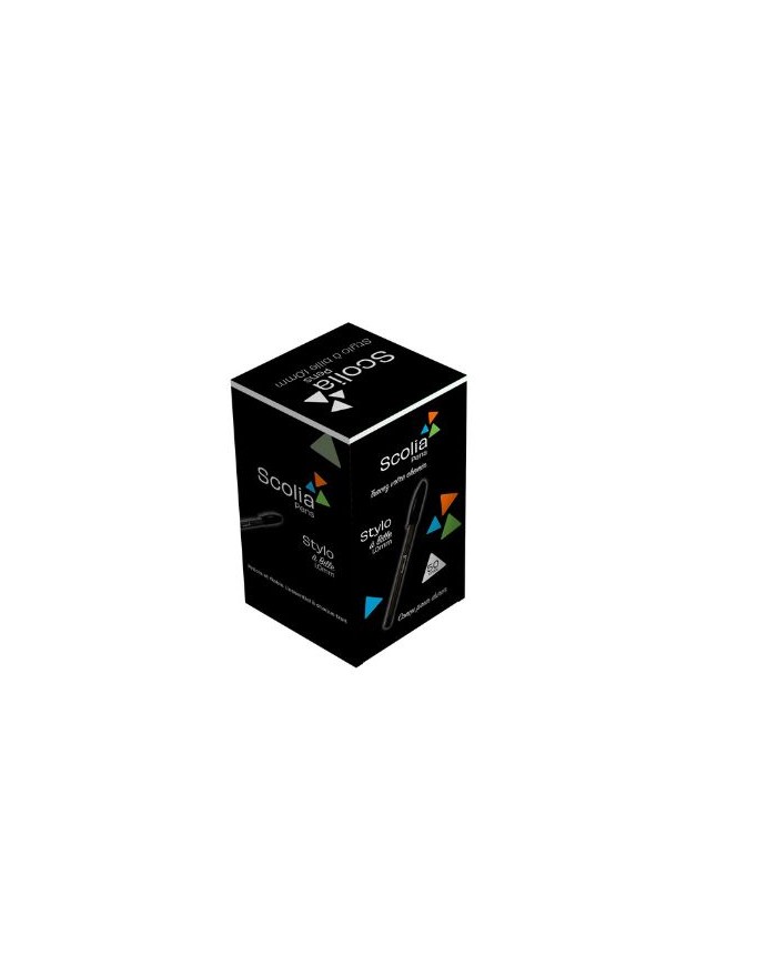 Paquet de 50 Stylos à bille Scolia Pens Triangulaire 1 mm Noir
