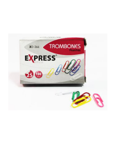 10 Boites de 100 trombones plastifiés 33 mm EXPRESS