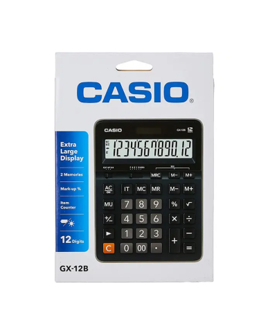 Calculatrice CASIO 12 Digits GX-12B-BK-W-DC
